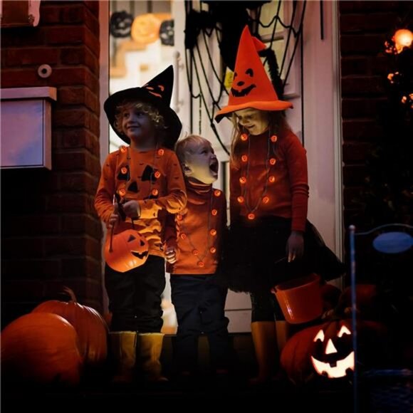 3 Pcs Halloween Light Up Necklace, 3 Modes Lights for Halloween Decoration - Picture 5 of 7